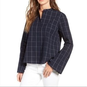 Madewell | Bell-Sleeve Shirt Windowpane Grid